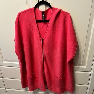 MARLA WYNNE Pink Sleeveless Zip-Front Knit‎ Cardigan (Plus 1X)